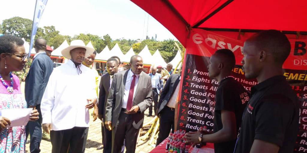 introducing black seed to the president Yoweri Museveni